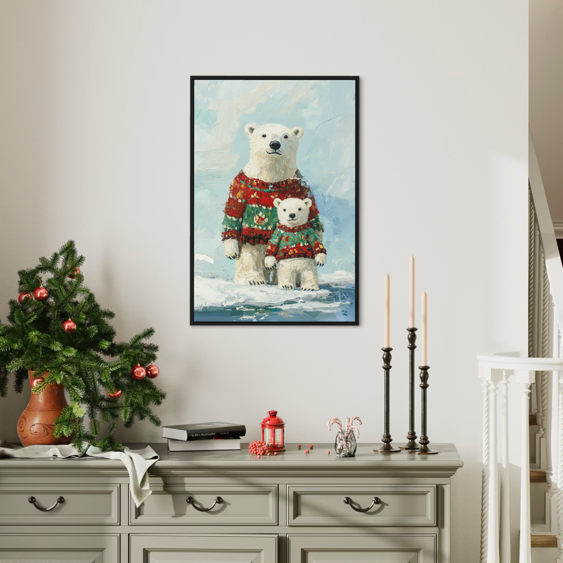 Christmas sweater polar bears - poster